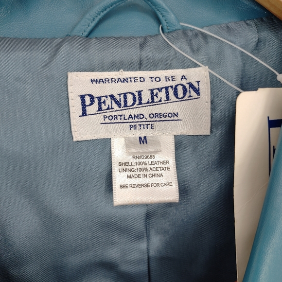 Pendleton NEW Leather Turquoise Jacket - Picture 4 of 7